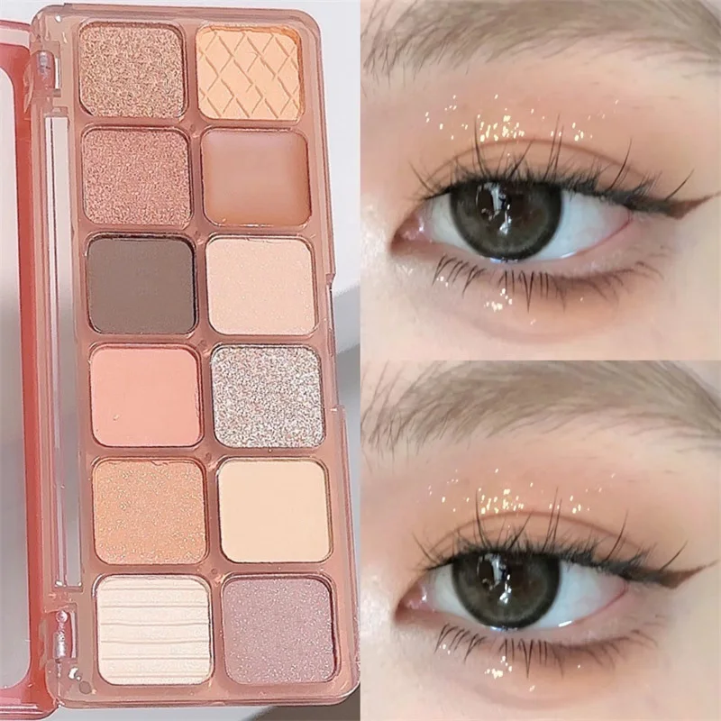 

Flash Diamond Peach Kumquat Eyeshadow Palette Nude Pink Purple Eye Pearl Glitter Shadows Korean Charming Contour Eyes Make Up