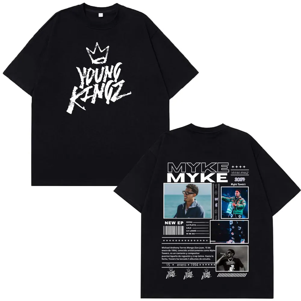 

Rapper Myke Towers Graphic Print T-shirts Men Women Fashion Hip Hop Oversized T Shirt Cotton Short Sleeve T-shirt Streetwear Top