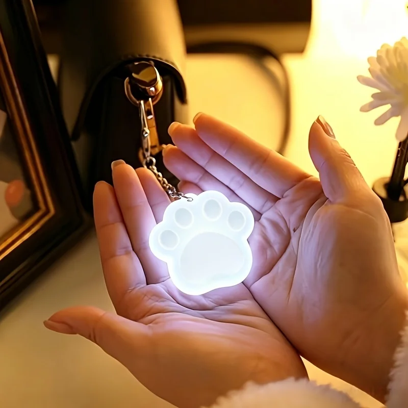 Touch‑Sensor Cat Paw LED Bag Light, Automatic Cloud‑Shaped Kitten Claw Lamp, Portable Purse Backpack Handbag Interior Light