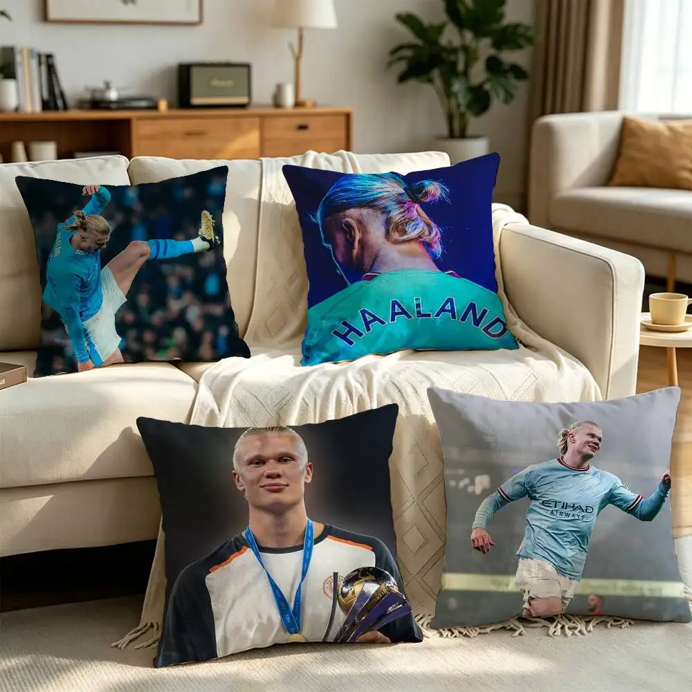 Erling Haaland soccer Pillow cover Soft Microfiber Pillowcase Home Sofa Decor Surprise Decorative printed.