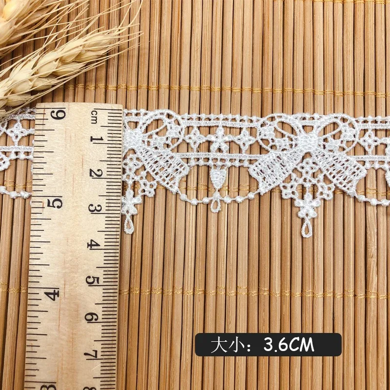 

15Yards Lace water-soluble bow clothing accessories 3.6CM wearable ribbon Embroidery Lace Trim