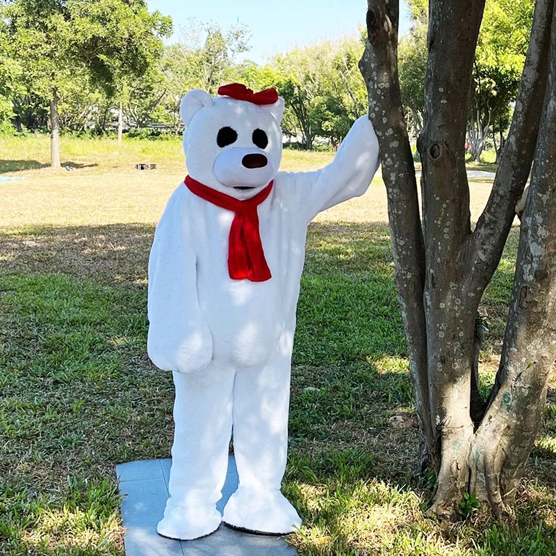 

Mascot Costume Easter Bear Fursuit White Cartoon Doll Costume Custom Mascot Performance Halloween Cosplay Suit Clothes