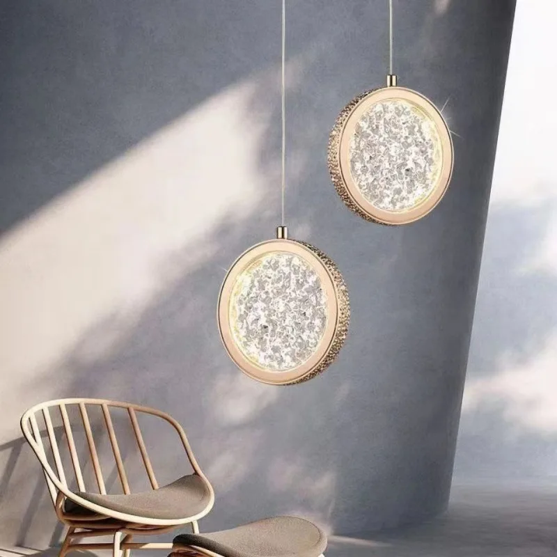 

Прикроватная люстра для спальни, светодиодная, маленькая, с длинным кабелем и точечным светильником, акриловая декоративная лампа