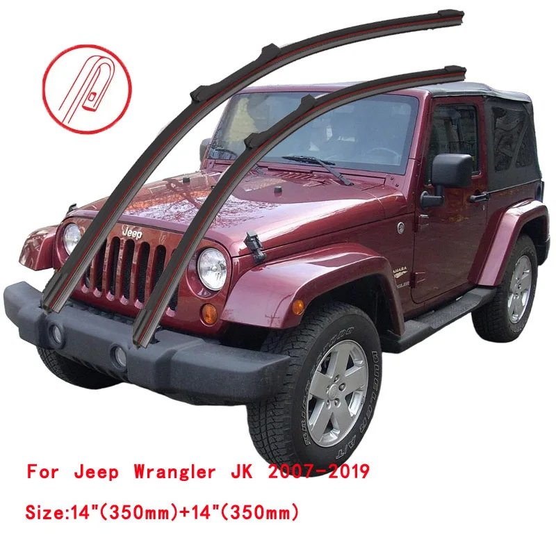 Für Jeep Wrangler TJ JK JL SUV Cabrio 2006 2008 2010 2012 2013 2015 2016 2017 2019 2022 Doppel Gummi Auto Wischer Klingen