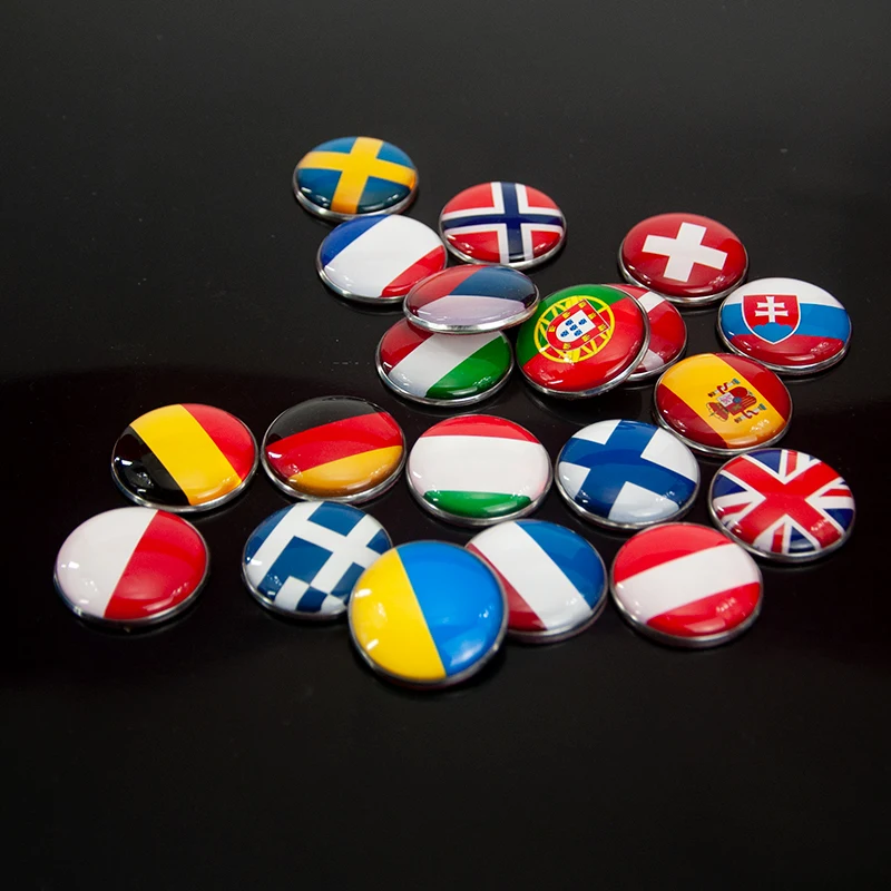 1pcs 30mm 3D National Flag Stickers Universal For Motorcycle Car Body Fender Interior Exterior