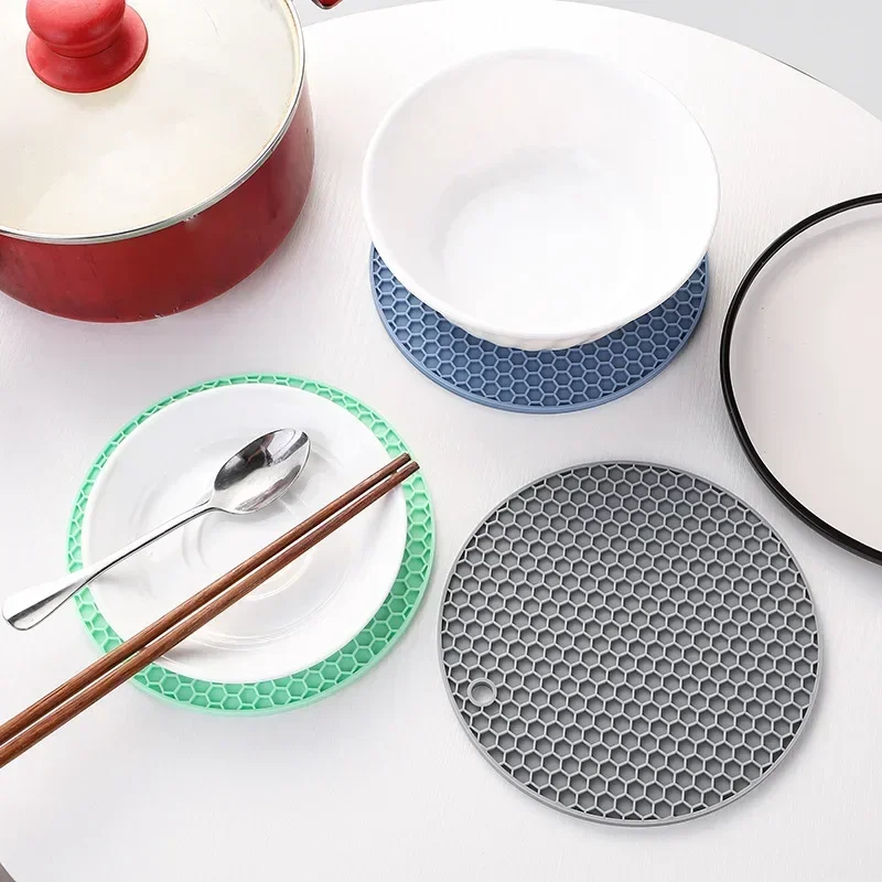 Siliconen mat Onderzetter Food Grade materiaal Placemat Antislip tafelmat Keukenaccessoires Gadgets Ronde kop Siliconen mat