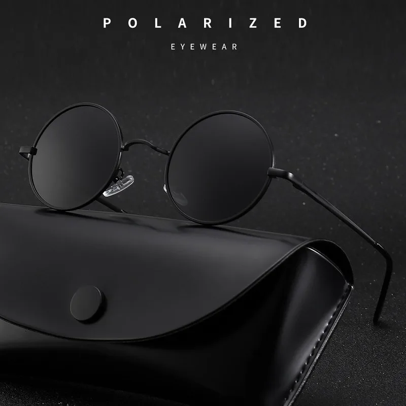 Round Polarized Sunglasses For Men Women Retro Sun Glasses Male Female Brand Designer Metal Frame Eyewear  Oculos De Sol