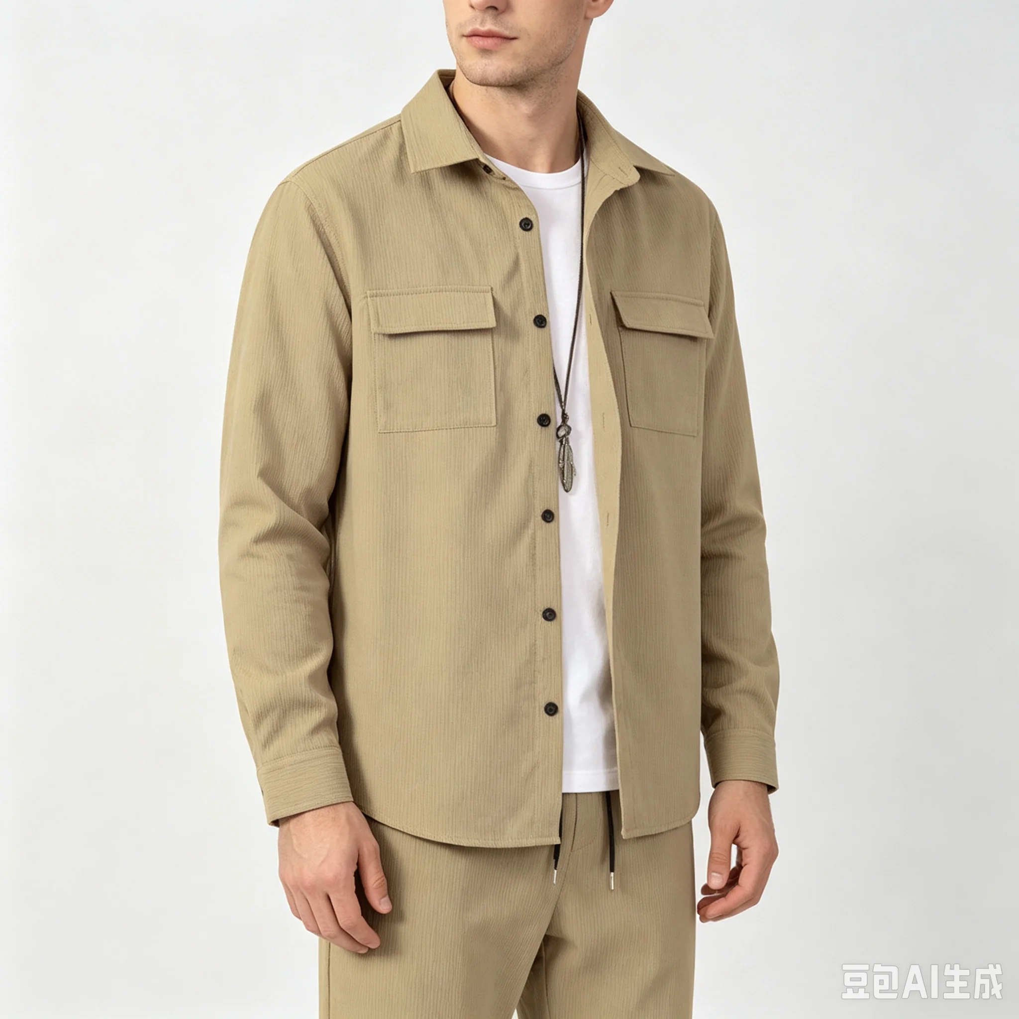 Trendy Mens Solid Corduroy Matching Set Drawstring Casual Outfit Handsome Street Style 2 Piece Suit Fashion Tracksuit