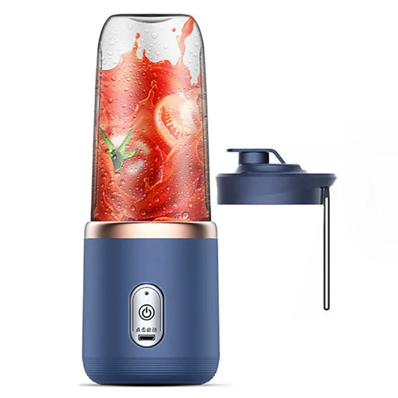 300Ml Portable Juicer Blender USB Charging Lemon Orange Fruit Juicing Cup Smoothie Blender Blue A