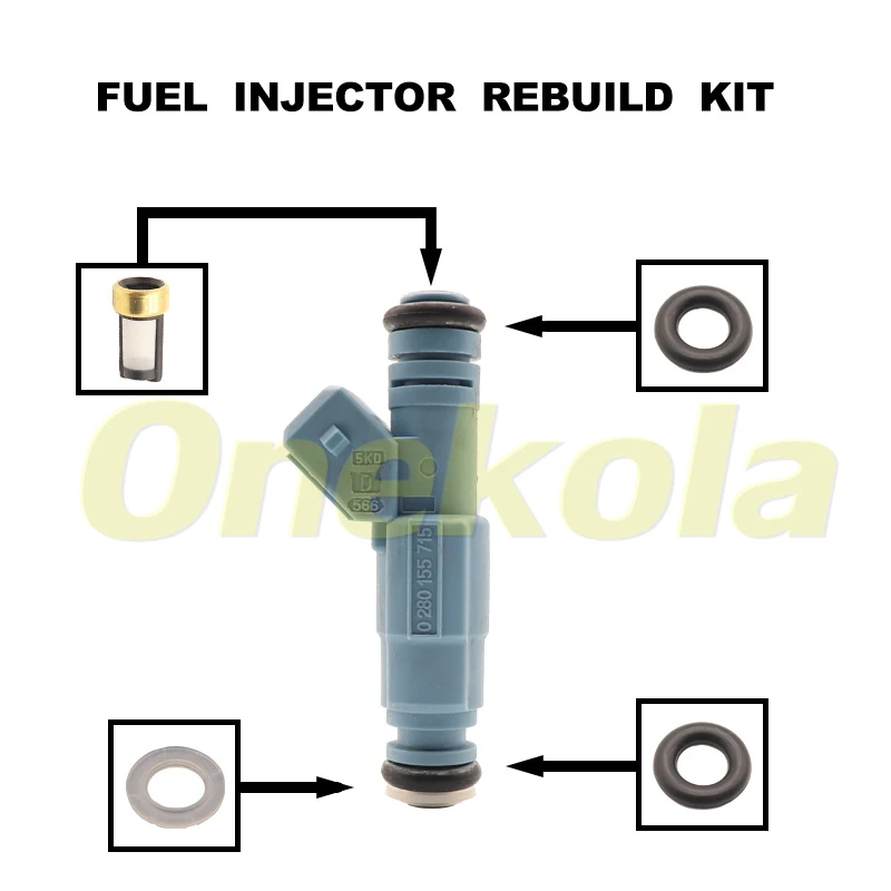 

Fuel Injector Service Repair Kit Filters Orings Seals Grommets for JEEP BMW CHEVY FORD CORVETTER CAMARO 24LB 0280155715