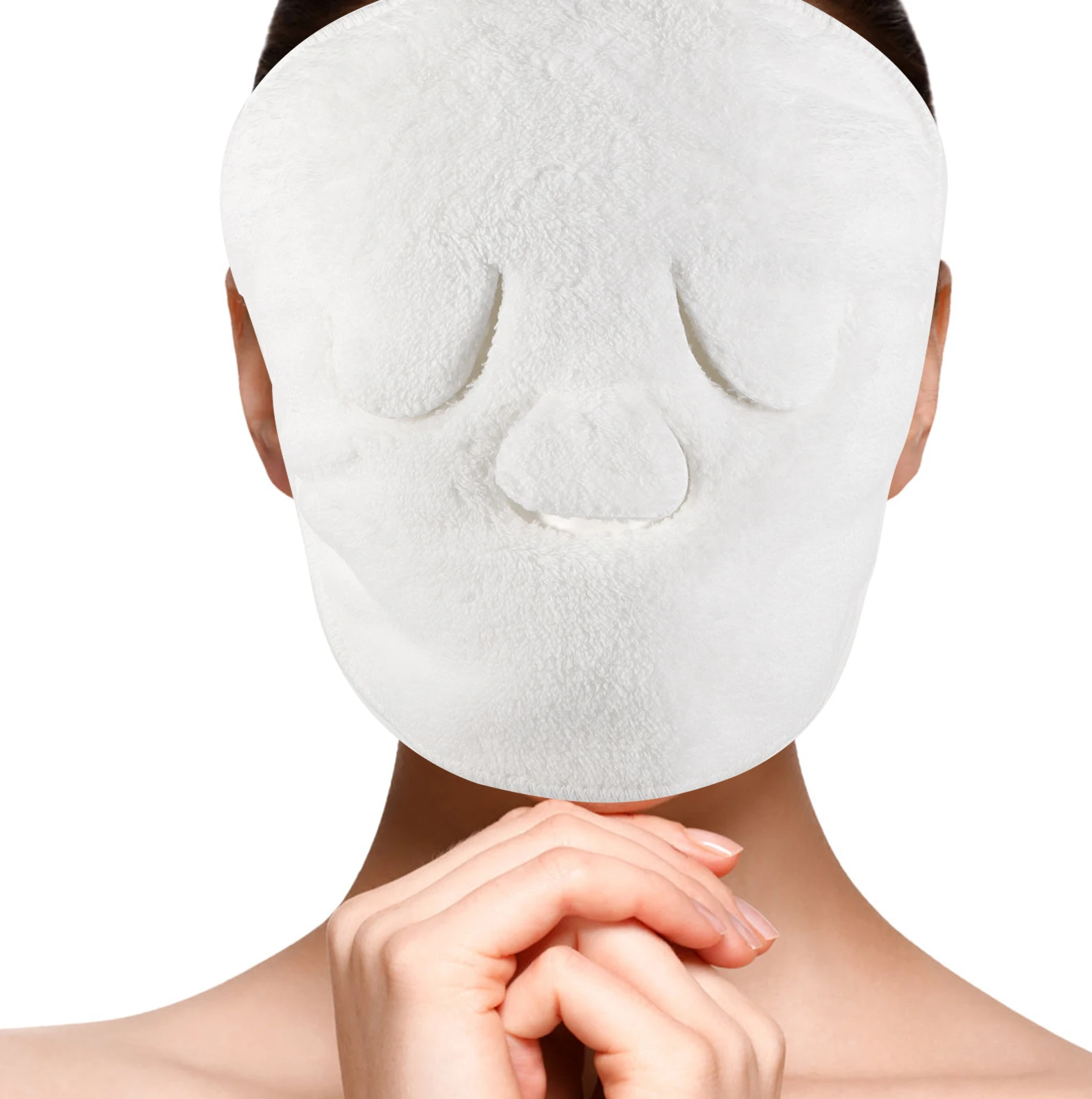 Asciugamano per maschera per il viso con impacco caldo Asciugamano riutilizzabile in pile di corallo a copertura totale per la cura del viso Regalo di San Valentino Freddo per i facciali