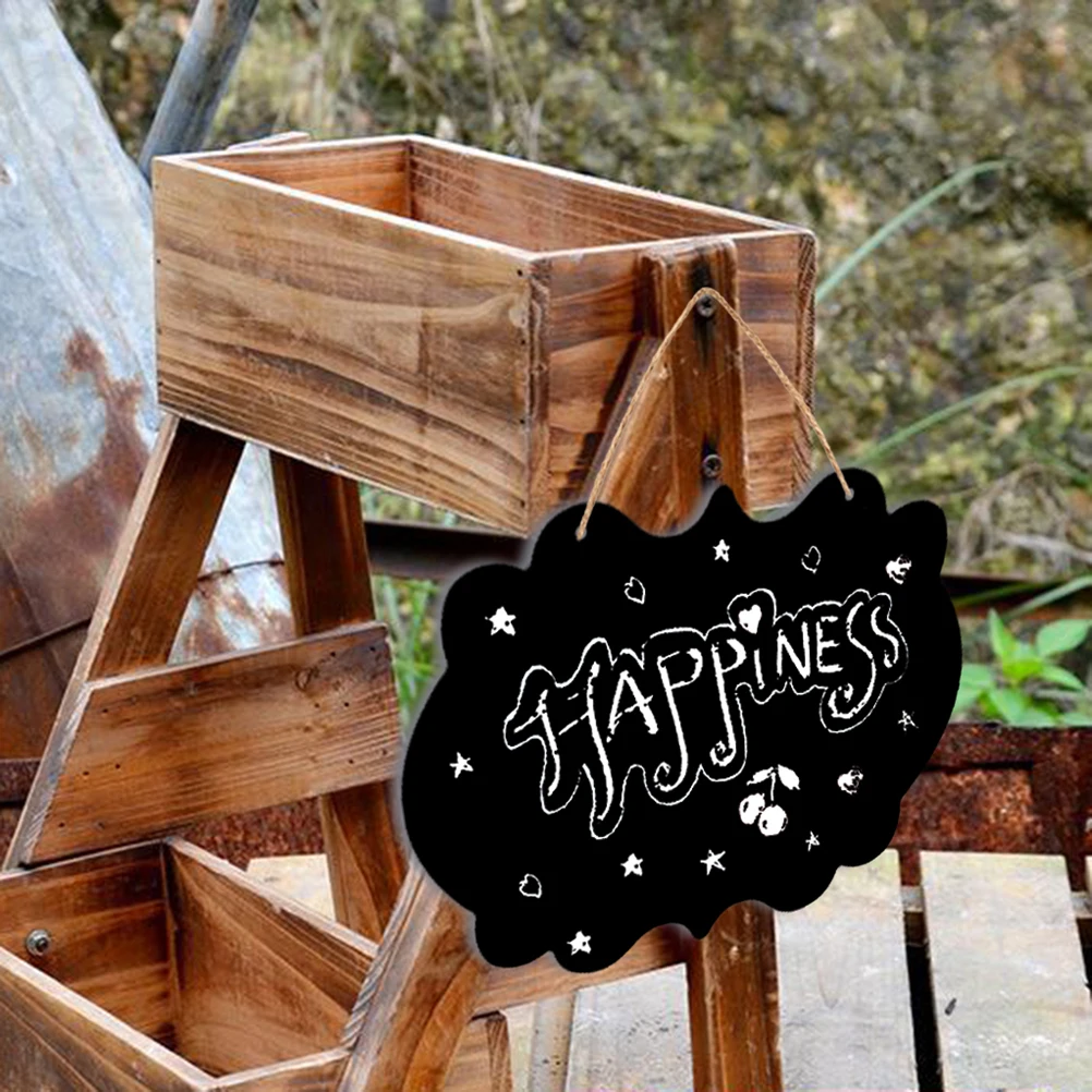

Erasable Chalkboard Sign Double Sided Message Board Hanging Wall Decor Mini Blackboard Display Notice Tag Reusable