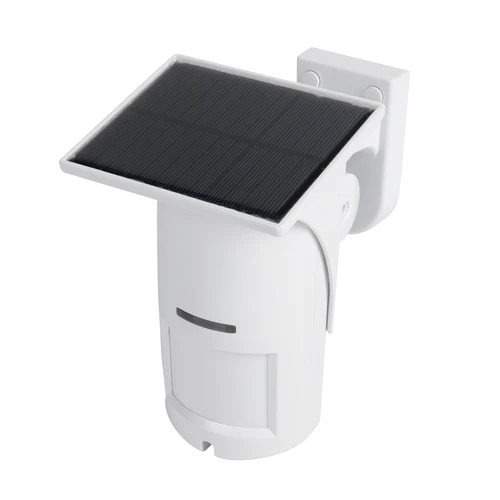 Imagen 1 del producto Sensor de movimiento PIR inalámbrico para exteriores, carga Solar USB, 433MHz, EV1527, 100 grados, 12 metros, antimascotas, con Panel de cubierta de lluvia