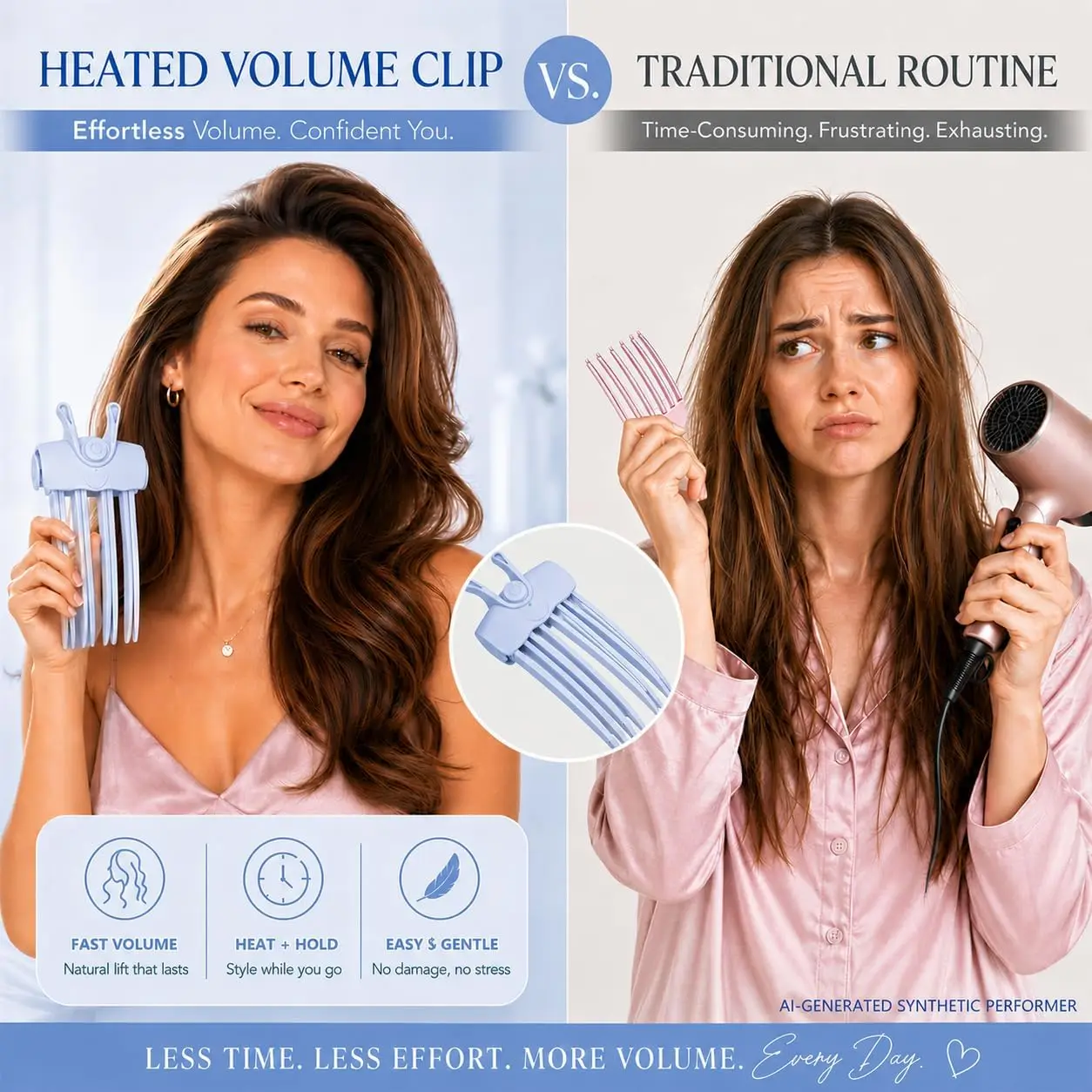 Wireless Heated Volumizing Roots Lift Clips High Crown Root Volume Clip Portable Travel Crown Lifting Volumizer Styling Tool