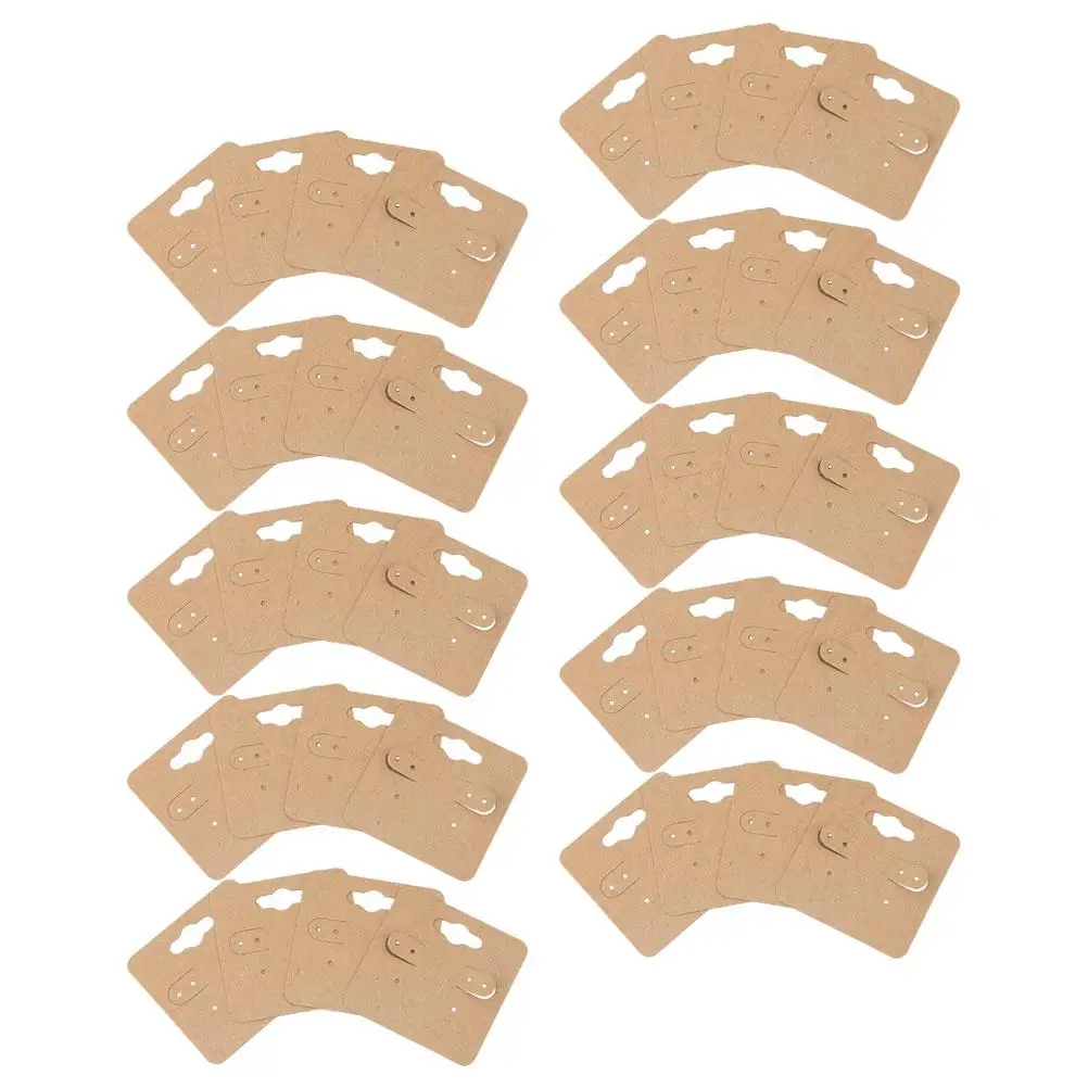 

100 Pcs Earring Display Card Holder Cards Bracelet for Selling Jewelry Earrings Paper Jam with Holes Blank