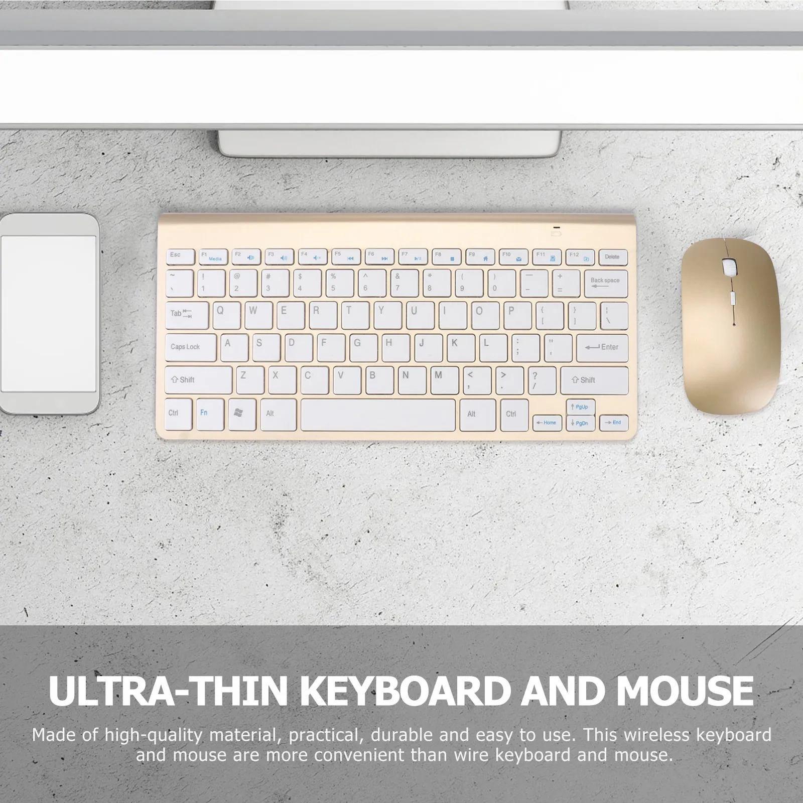 

Wireless Keyboard Mouse Set 2 4G Compact Computer Mini Home Office Portable Travel Thin Durable