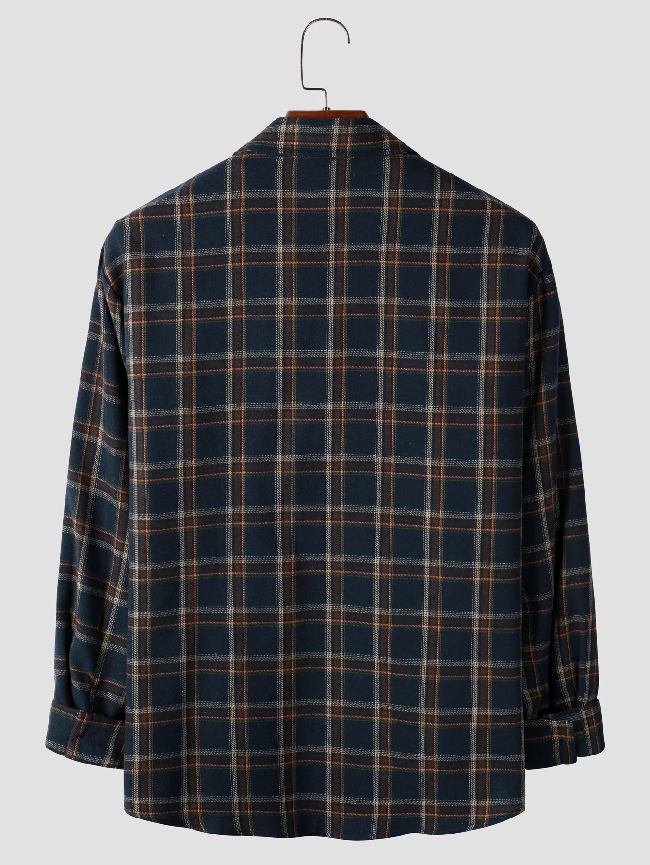 Men\'s Casual Plaid Button Up Shirt ๏ผLong-sleeved