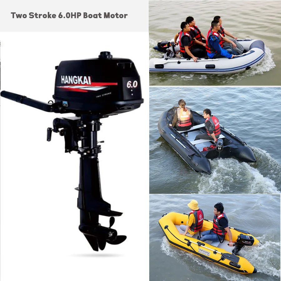 

Two Stroke 6.0 HP Powerful Petrol Boat Motor for 2.3 m Inflatable Assault Boat 3-4 Person Kayak Boat Canoe Gasoline Engine