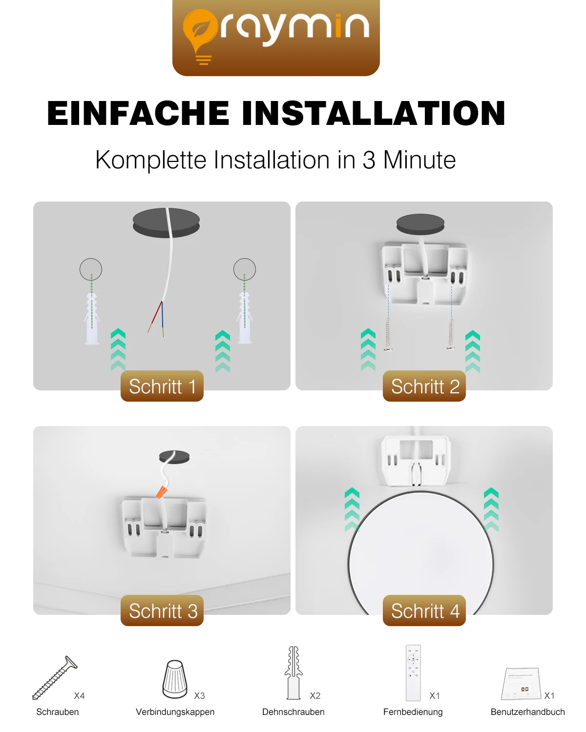 Obrázek 9: 2nz pack 24W LED strop lehký 30cm černá, RGB 16M barvivo, app/remote ovládání, 2700–6500K stmívatelné strop lampa pro ložnice žití pokoj
