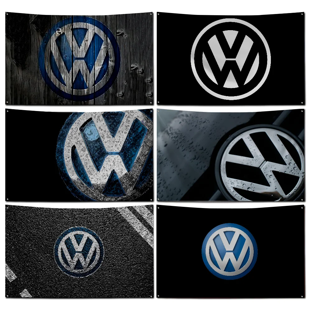 V-Volkswagens Racing  Flag Workshop Flags Room Decor Flag  Outdoor Decorations  Flags for Rooms Four Hole Flag