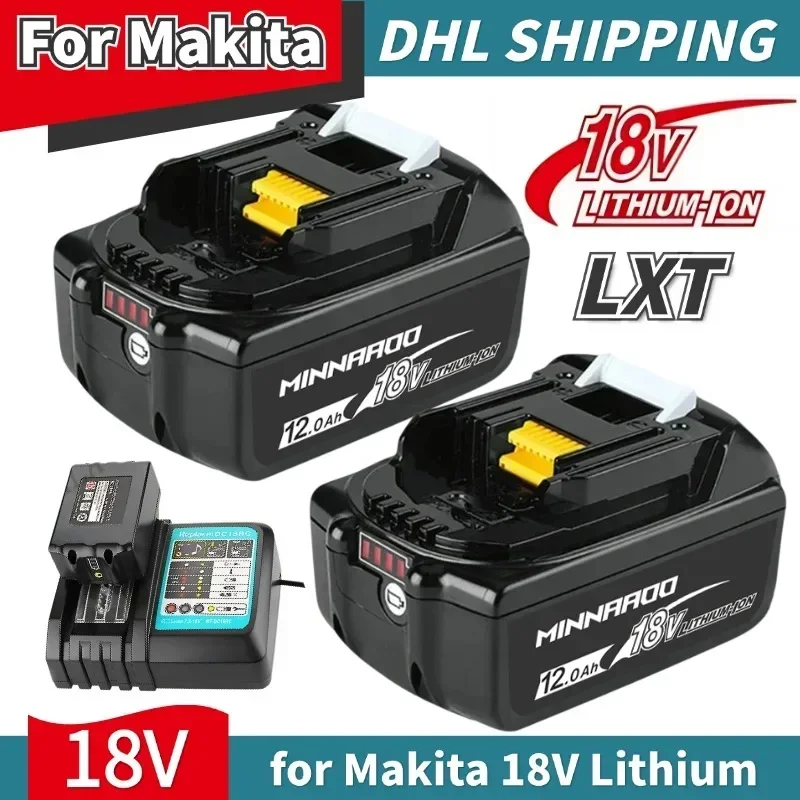 

for Makita 18V Battery 12.0Ah Rechargeable Power Tools Battery 18V makita with LED Li-ion Replacement LXT BL1860B BL1860 BL1850