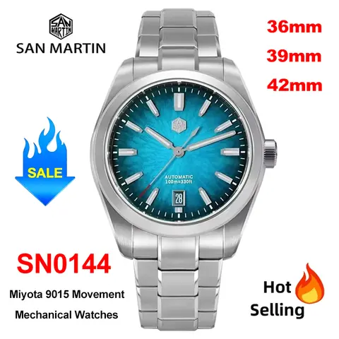 San Martin 36mm 39mm 42mm SN0144 JianZhan Gada Watch Miyota 9015 Original Design Chinese Dress Men Automatic Mechanical Watches