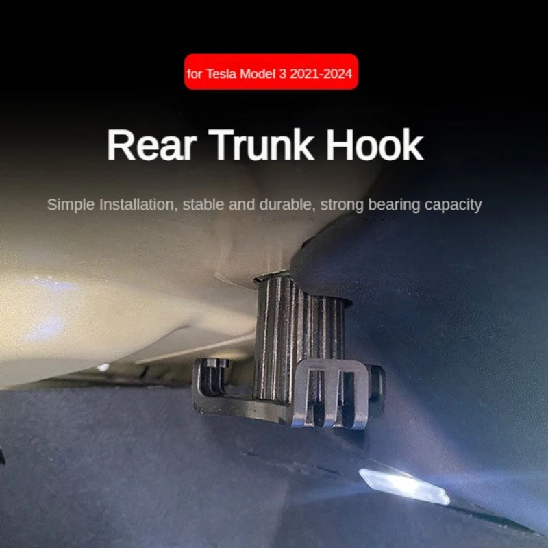 Rear Trunk Hook for New Tesla Model 3+ Highland 2024 Bag Hanger Holder Practical Durable Bearing Model3 Interior Accessories