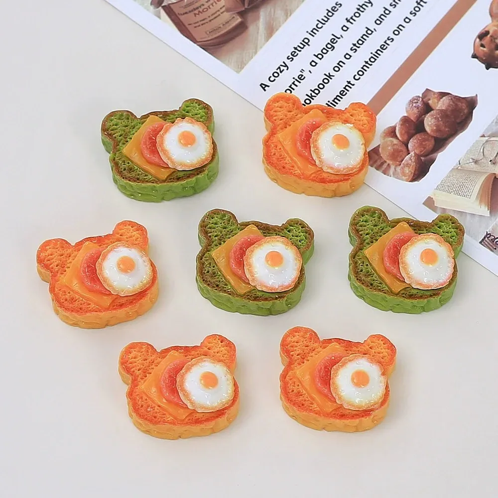 10pcs/lot Kawaii Simulation Flat Back Toast Fruit Egg Bread Cabochon Mini Food Scrapbooking Craft DIY Hair Accessories Decor