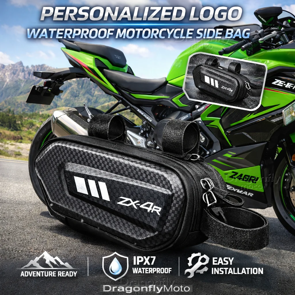 For Kawasaki Ninja ZX4RR ZX 4RR Ninja ZX 4R ZX4R Motorcycle Side Bag Personalized Logo Waterproof Hard Shell Saddlebag
