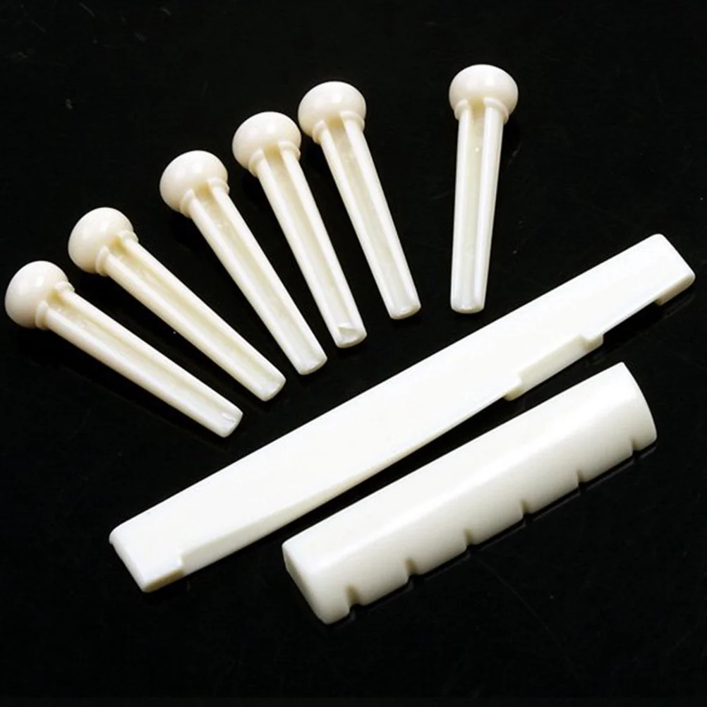 

Acoustic Guitar Saddle Nuts Set Small Lightweight Durable Abs Replacement Bridge Pin For Guitarists Guitar Bridge Parts