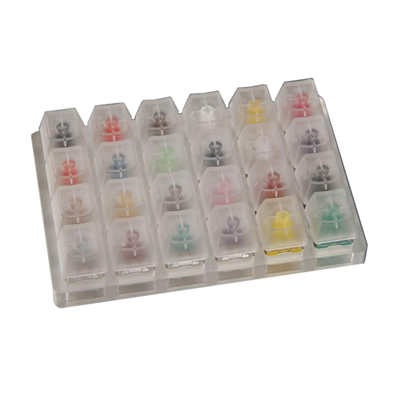 Mechanical Keyboard Switch Tester 24 Keys Acrylic Sampler Testing Kit for Tactile Switch Comparison and Custom Keyboard