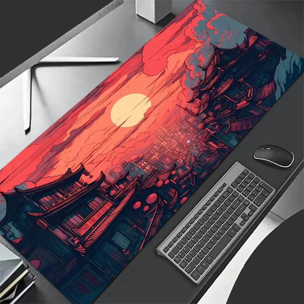Japan Scenery Mouse Pad Large Computer Office Game Table Mat 90x40 XXL Rubber Anti-slip Gaming Keyboard Mousepads Long Desk Pads