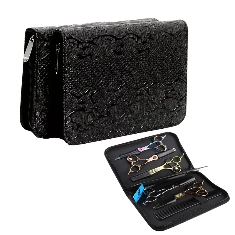 

Large Capacity Hairdressing Scissor Storage Case Barber Scissor Haircut Tool Organizer with Multi Compartments Zippered Pocket