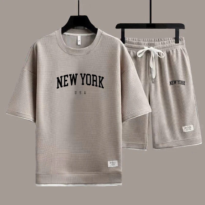 New York U.S.A t-shirt pantaloni corti tuta 2 pezzi uomo estate moda manica corta tuta Set pantaloncini donna Streetwear Tee Tops