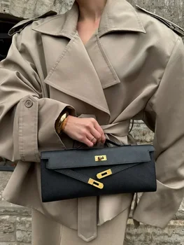 Khaki Lace Up Windbreaker 2026 Women Elegant Full Sleeve Button Loose Chic Long Coat 2025 New Office Lady Daily Commute Overcoat 4