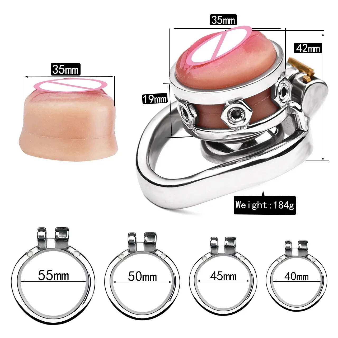 BDSM Realistic Silicone Pussy Sissy Spiked Chastity Cage Device 정조대 Stainless Steel Penis Lock Adult Games Cock Cage Sex Toys 18