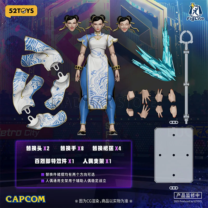 

Street Fighter 6 Ryu & Chun-Li Cheongsam Ver. 1/12 Scale Action Figure Anime Model Trendy Toys Doll Collectibles