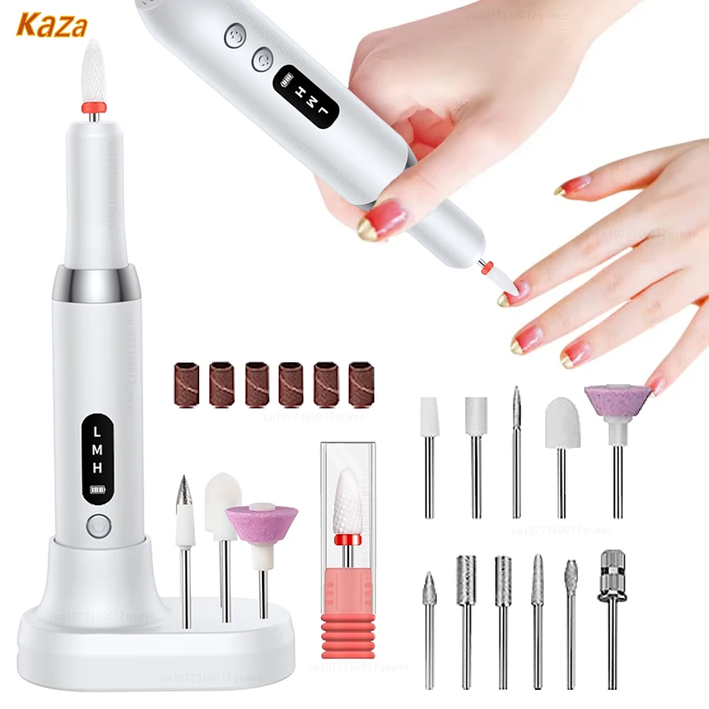 Nail Drill Machine Electric Portable Nail File Rechargeable Cordless Nail Sander for Gel Nails Polishing For Home Manicure Salon