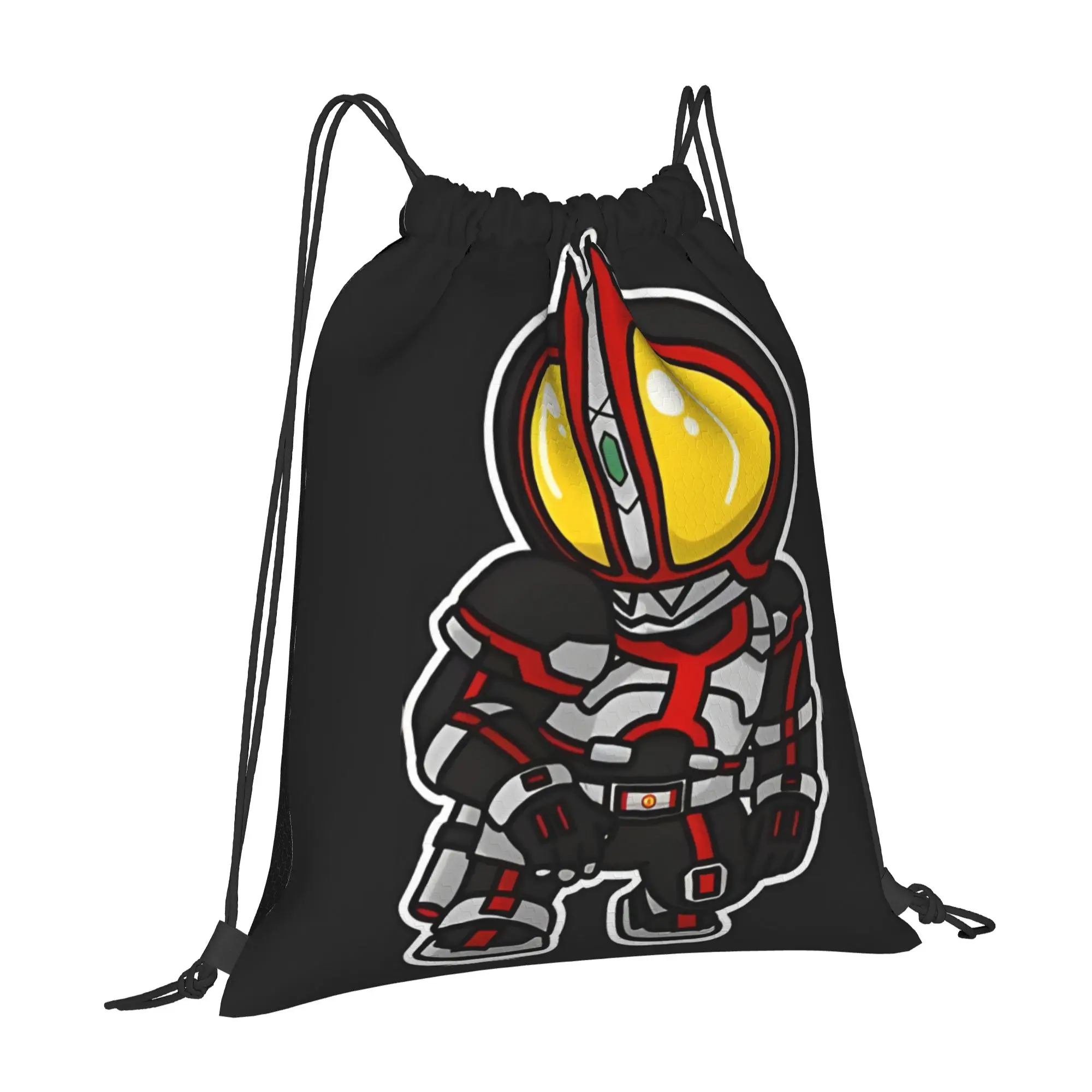 gym Pouch Kamen Rider Faiz Chibi Style Kawaii  Drawstring Bags Shopping Unisex Storage Organize Bundle Pocket Rope Bag