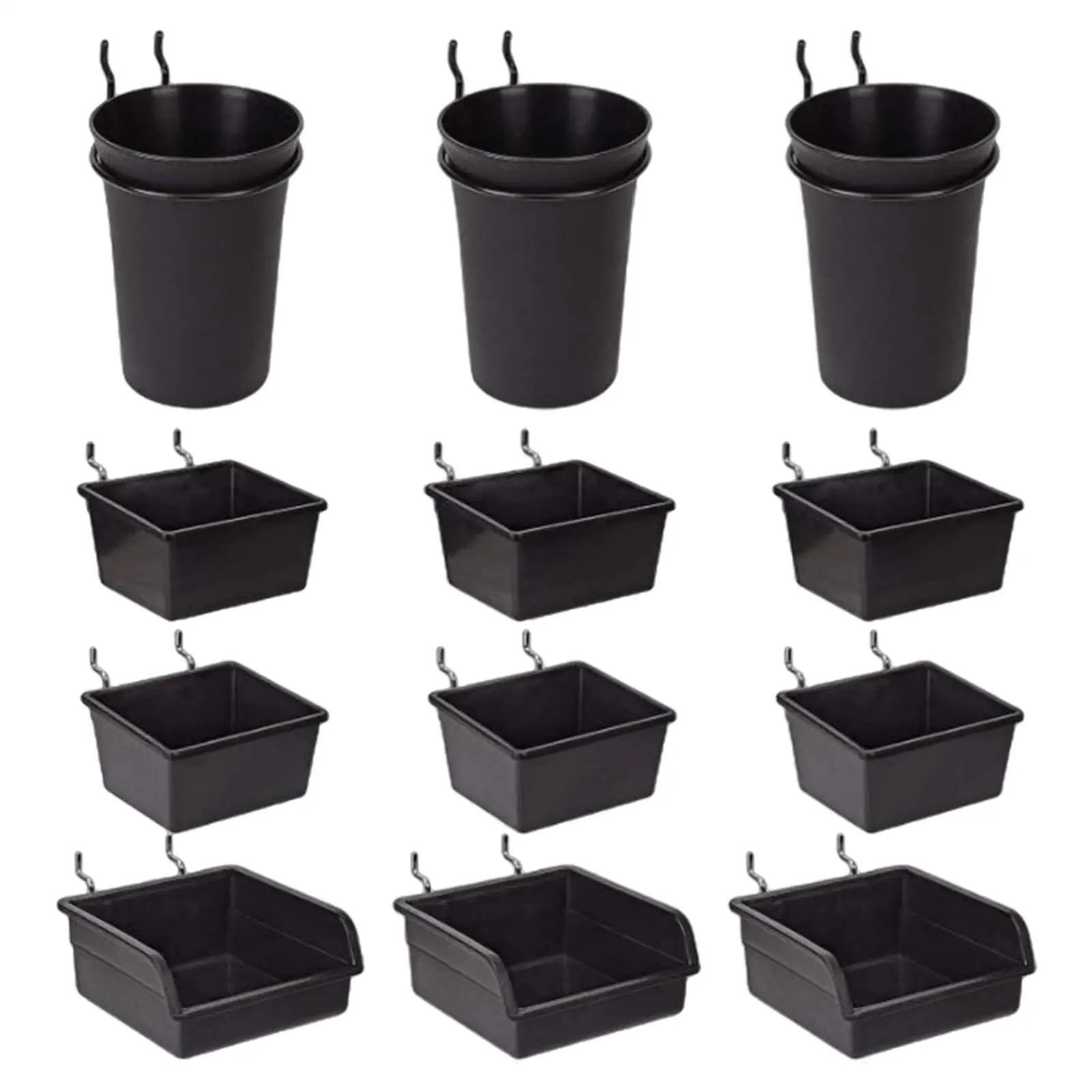 12 Pcs Set Pegboard Bins Organizer Storage Basket BoxMulti Functional Mesh Basket Box for Tools Workshop Hardware Peg Board Hook