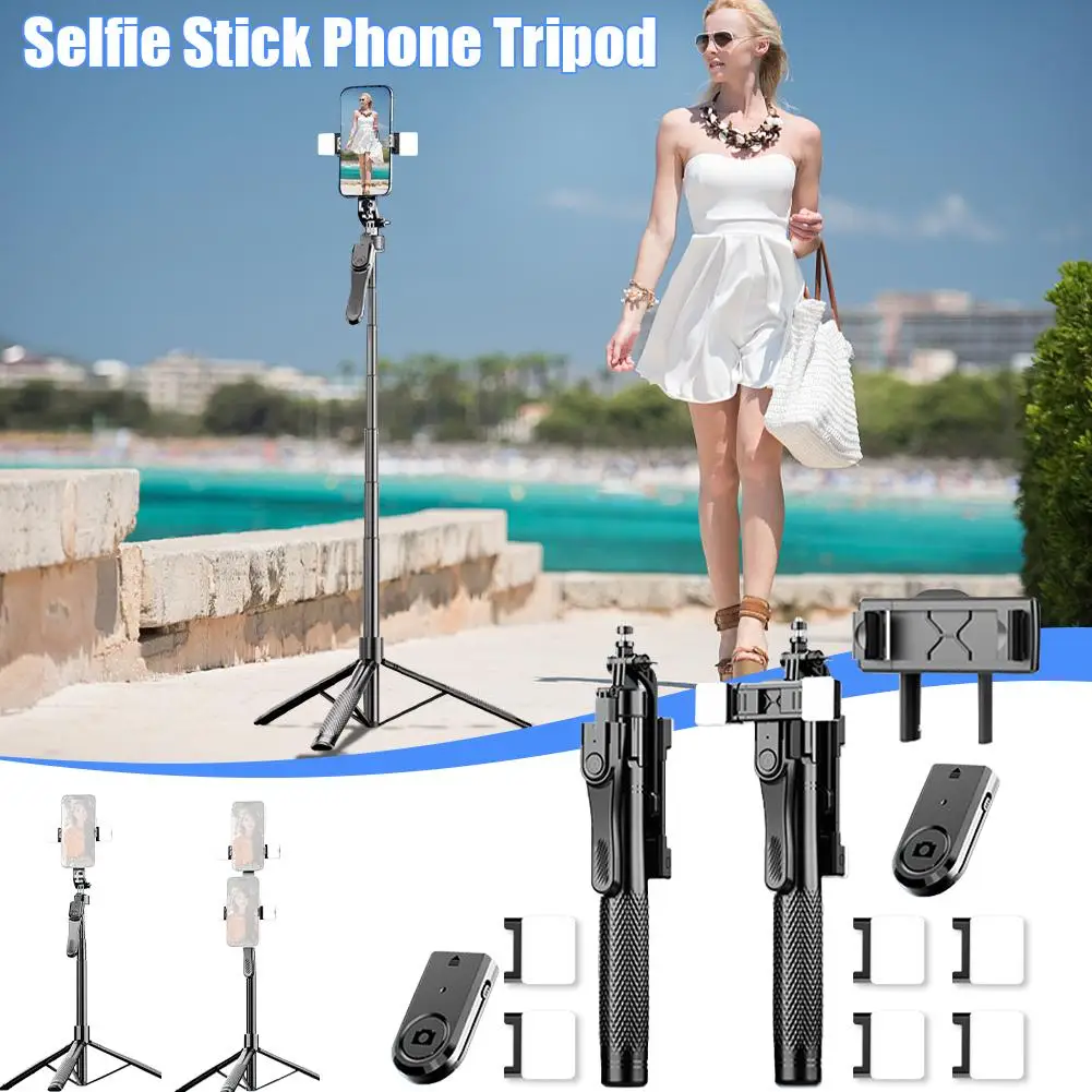 2.1m Universal Wireless Selfie Stick Tripod L16 1530mm Foldable Handheld Stabilizer Monopod For Action Camera Smartphones C5V8