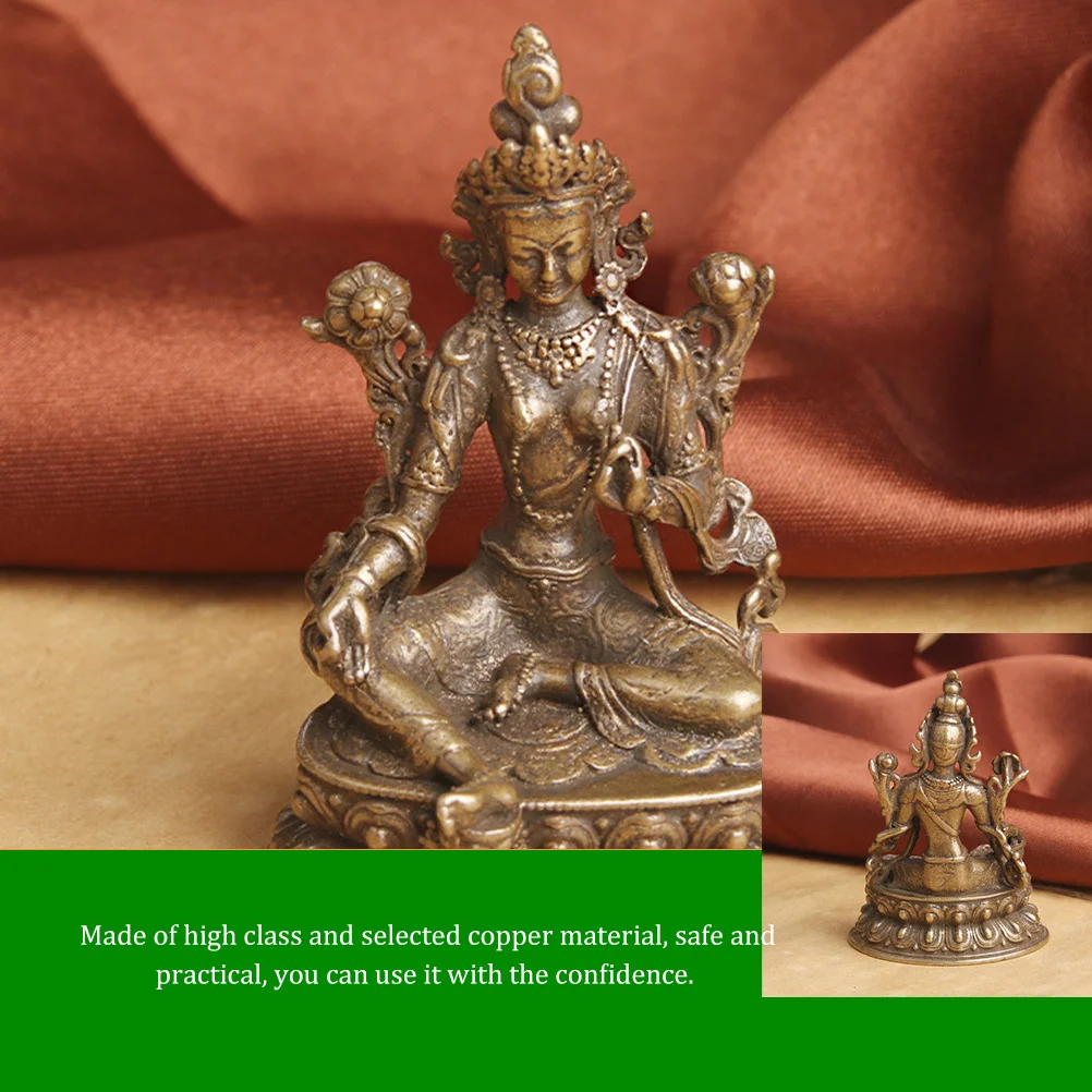 

Delicate Copper Buddha Statue Tabletop Decoration Safe Practical Gift for Buddhist Home Supplies Unique Design
