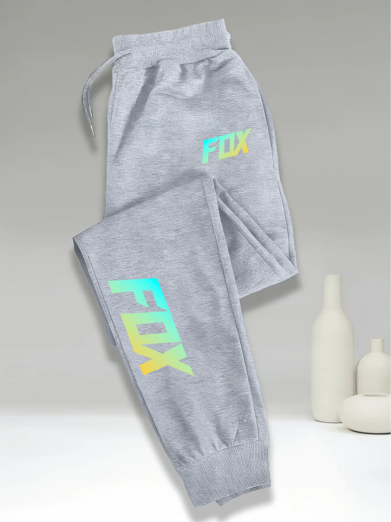 1pc Men's Casual Athletic Pants, Drawstring Ankle‑Cinching Design, Loose Fit Trousers For All‑Season Daily Street Wear