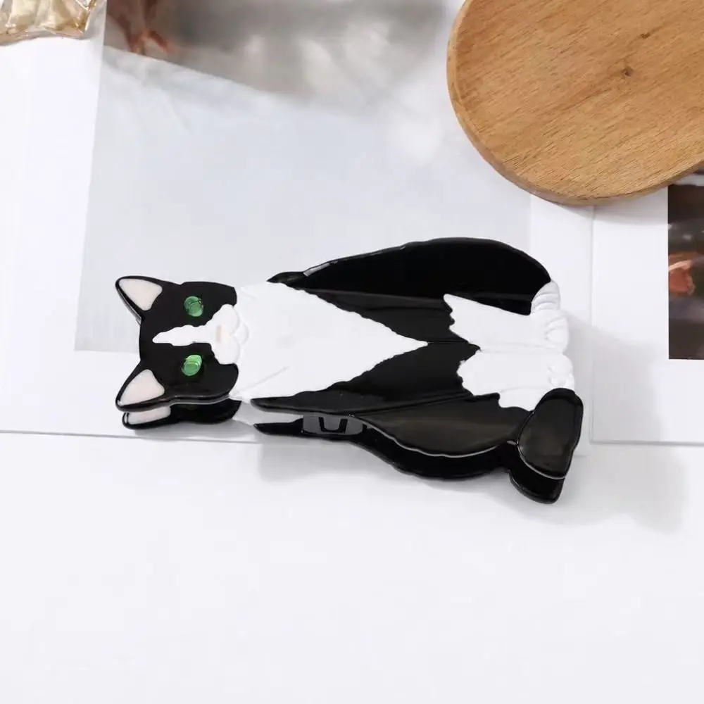 Cartoon Cat Hair Claw Clip Korean Style Bangs Side Clip Acetate Hair Clips Half Tied Acetate Material Hair Barrettes Daily Wear