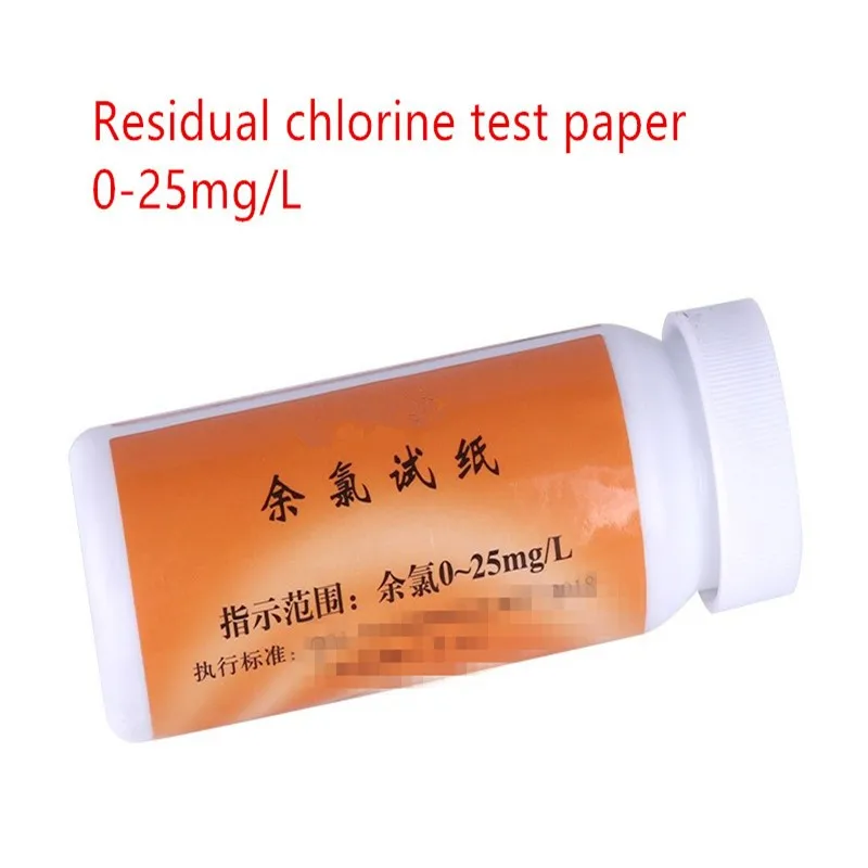 Papier de test de chlore, concentration de papier résiduel, détection de désinfectant de chlore dans les eaux usées de piscine 0-25 10-250mg / L