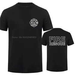 Fire Rescue Firefighter T Shirt Men Fireman T-shirts Men Cotton Tees Tops Harajuku Streetwear