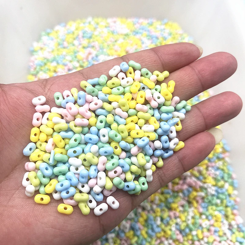 10g/Bag 6X3mm Acrylic Baking Paint Rice Beads Peanut Beads Unique Loose Beads Handmade DIY Jewelry Clothing Jewelry Accessories