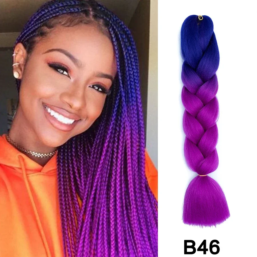 24 Inch Purple Synthetic Braided Hair Extensions Rumi Braid for Cosplay Party Stage Daily Hairstyle Synthetic Hair Extensions