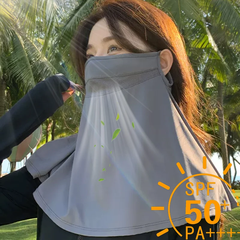 

Sunscreen Face Mask Neck Protection Cycling Sunshade UV Protection Shawl Women's Summer Ear Hanging Face Mask Breathable