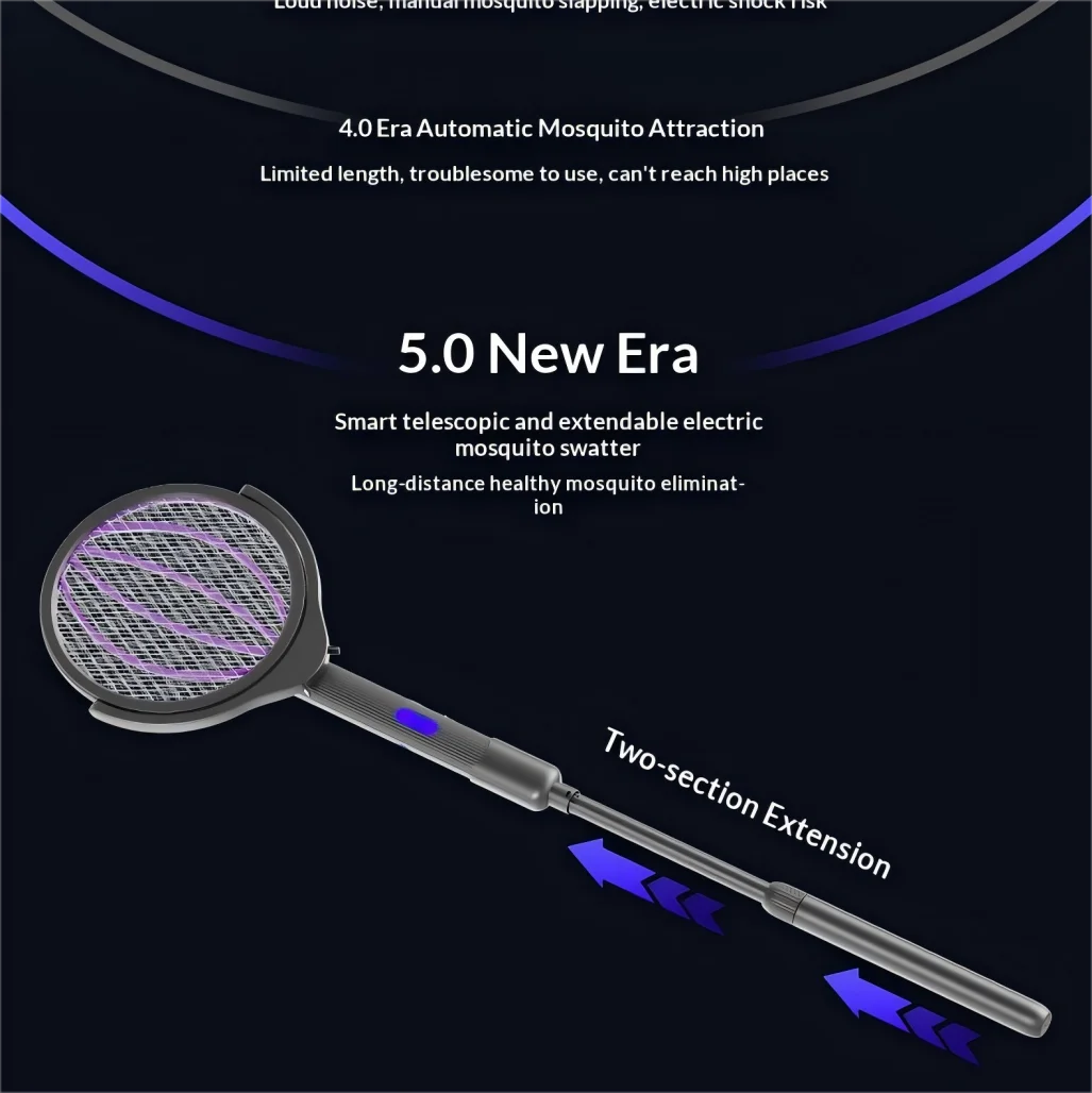 New four in one retractable electric mosquito swatter USB rechargeable automatic mosquito trap outdoor mosquito killer lamp image 4